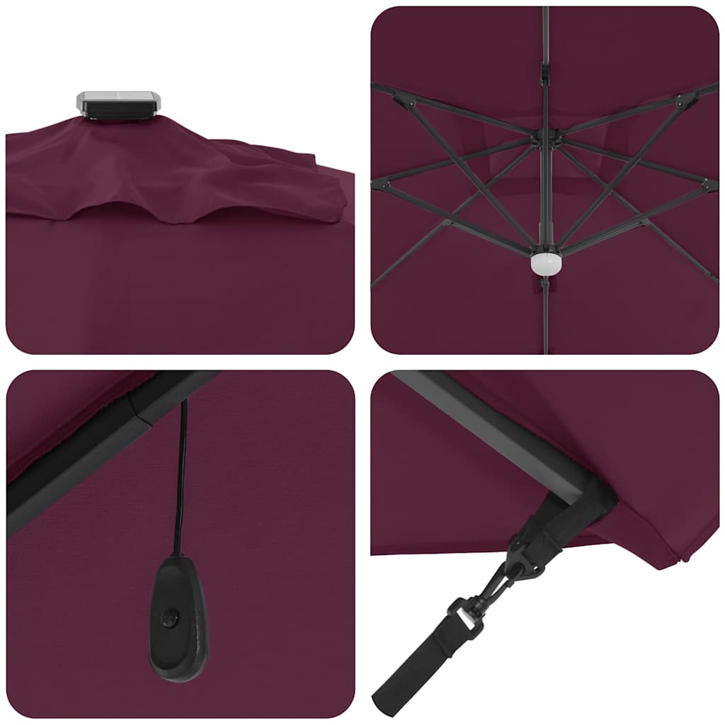 Roma parasol Rød 286 x 284 x 270 cm Aluminium og polyester