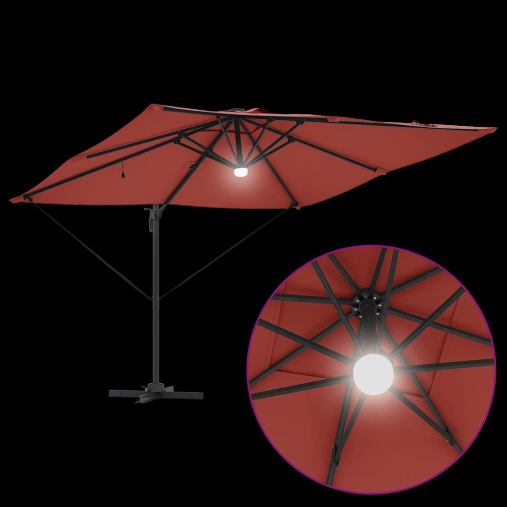 Roma parasol Rød 286 x 284 x 270 cm Aluminium og polyester