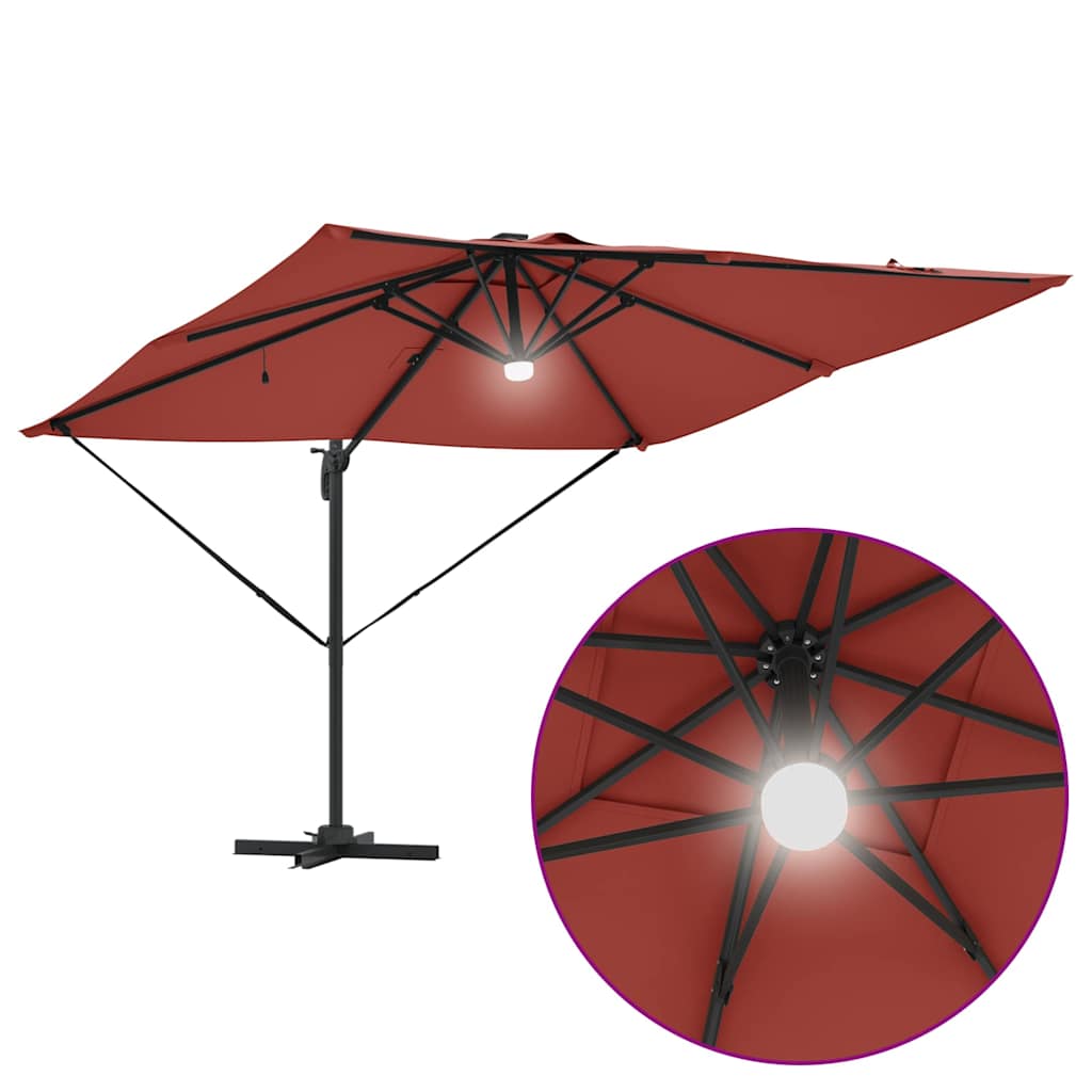 Roma parasol Rød 286 x 284 x 270 cm Aluminium og polyester