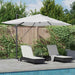 Parasoll sand 351 x 250 x 253 cm Polyester og aluminium