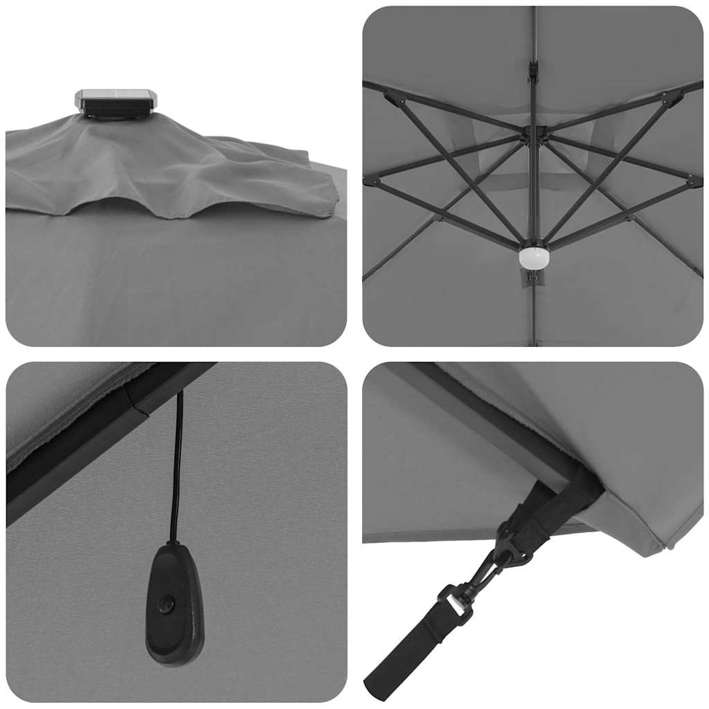 Parasoll Antrasitt 351 x 250 x 253 cm Polyester og aluminium