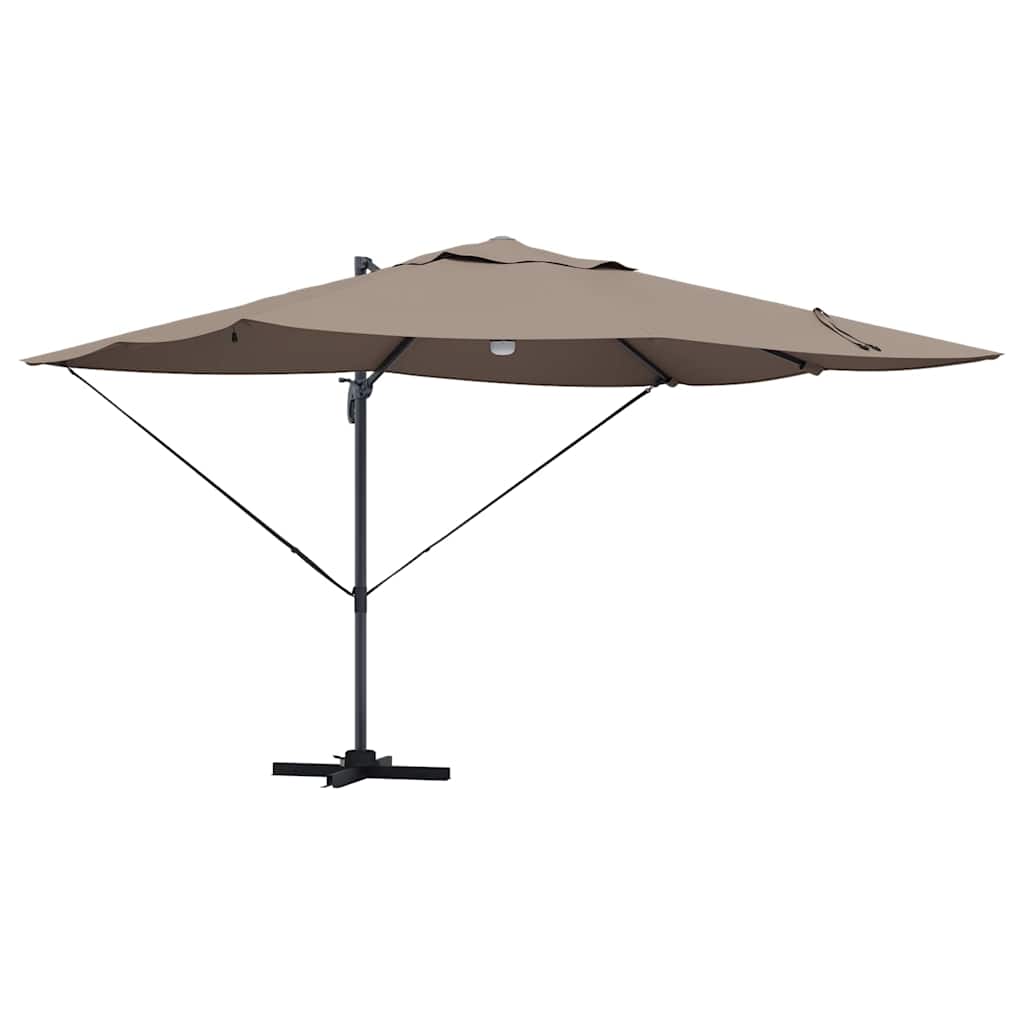 Parasoll Gråbrun 351 x 250 x 253 cm Polyester og aluminium