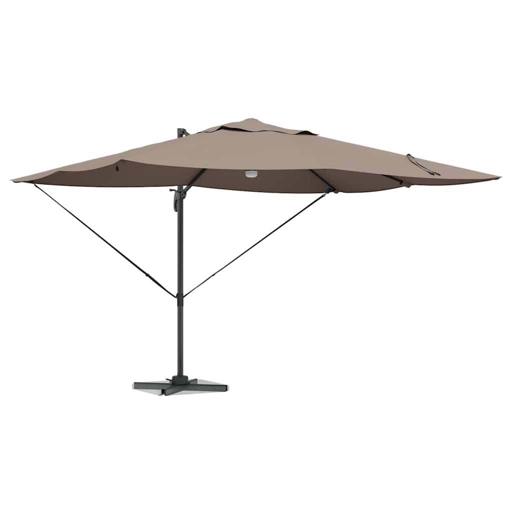 Parasoll Gråbrun 351 x 250 x 253 cm Polyester og aluminium