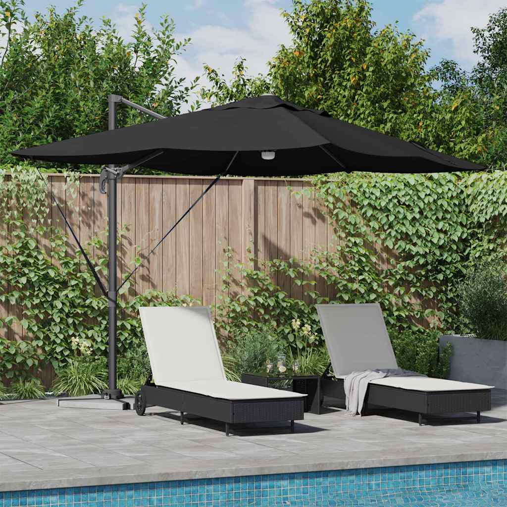 Parasoll Svart 351 x 250 x 253 cm Polyester og aluminium