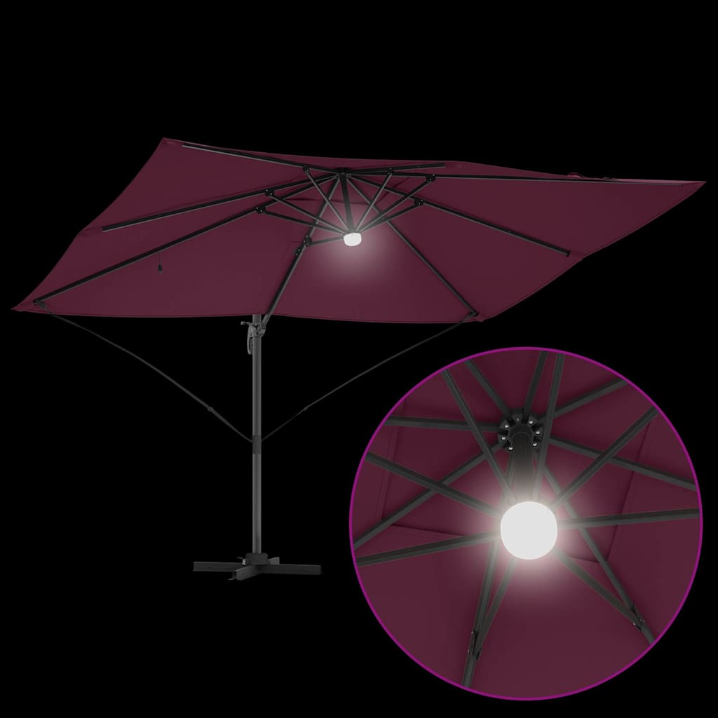 Parasoll Bordeaux Rød 351 x 250 x 253 cm Polyester og aluminium