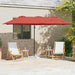 Parasoll Terrakotta 372 x 198 x 243 cm Polyester og aluminium vidaXL