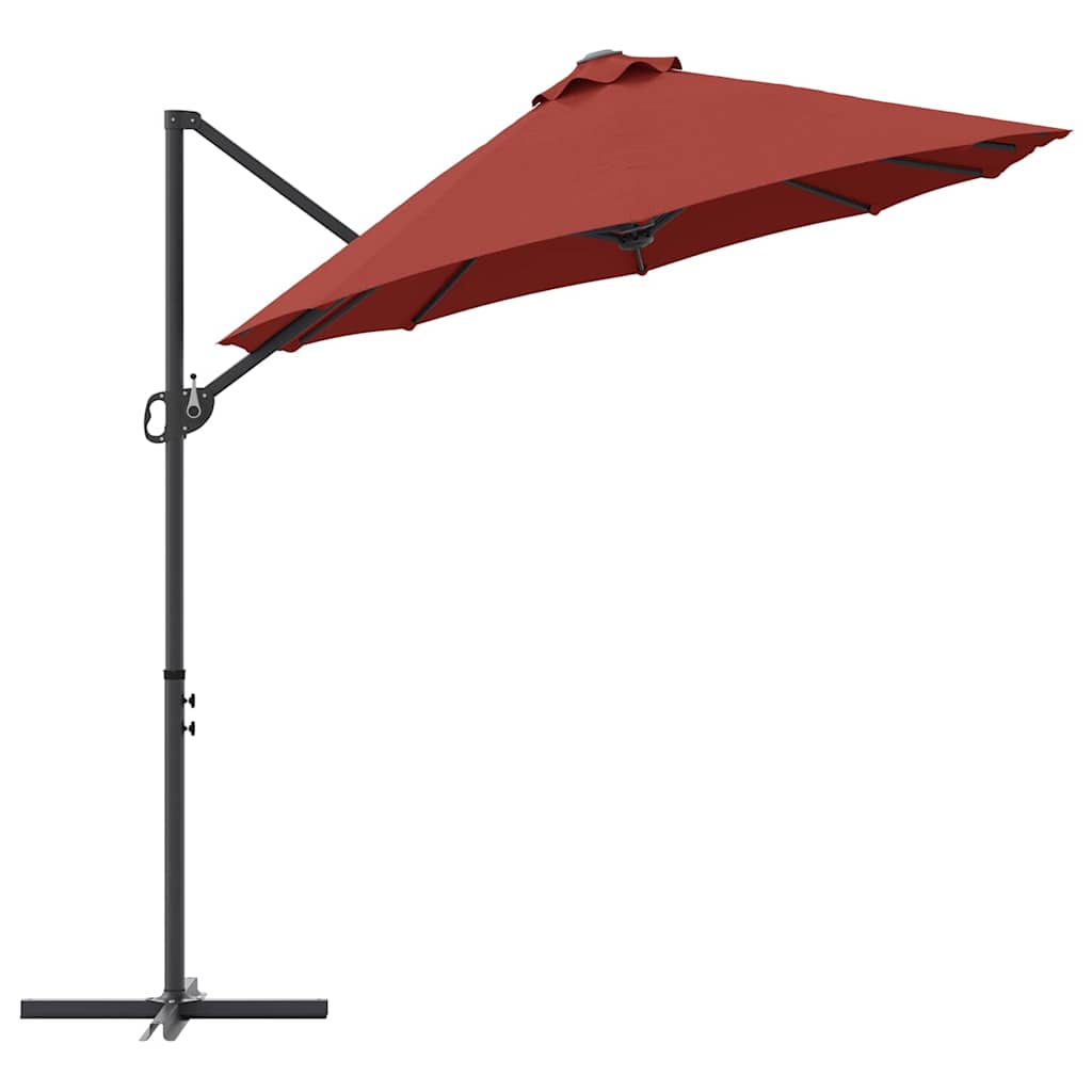 Parasoll Terrakotta 372 x 198 x 243 cm Polyester og aluminium vidaXL