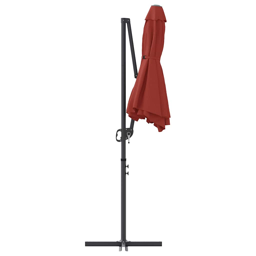 Parasoll Terrakotta 372 x 198 x 243 cm Polyester og aluminium vidaXL