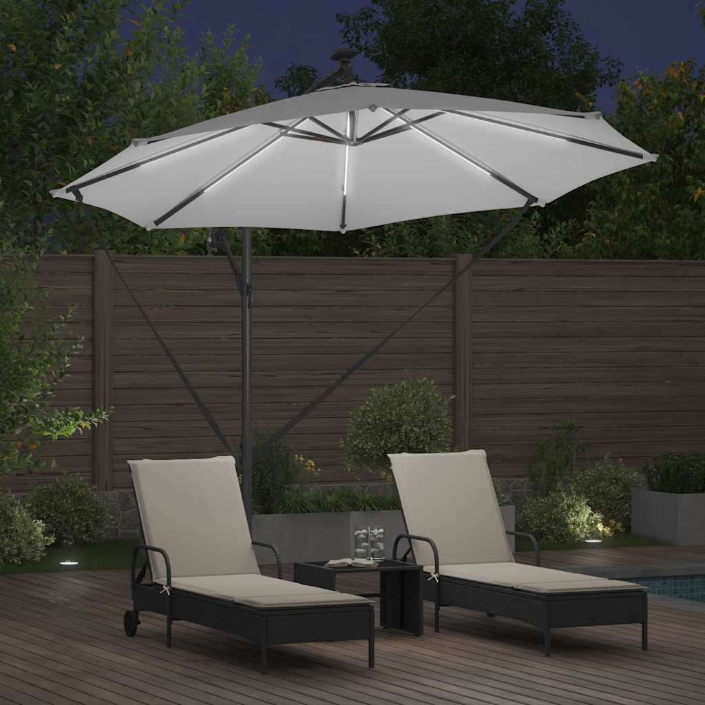 Parasoll sand 294 x 294 x 248 cm Polyester og aluminium