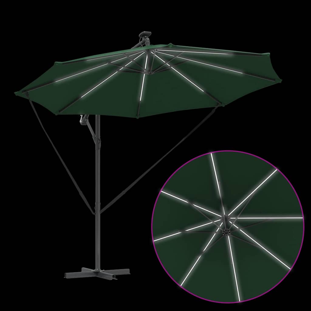Parasoll grønn 294 x 294 x 248 cm Polyester og aluminium