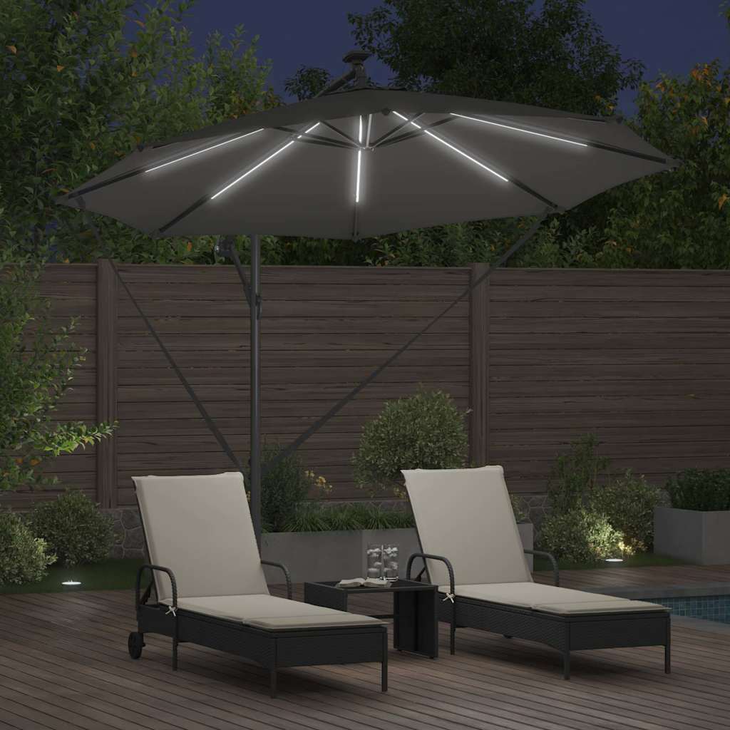 Parasoll Antrasitt 294 x 294 x 248 cm Polyester og aluminium