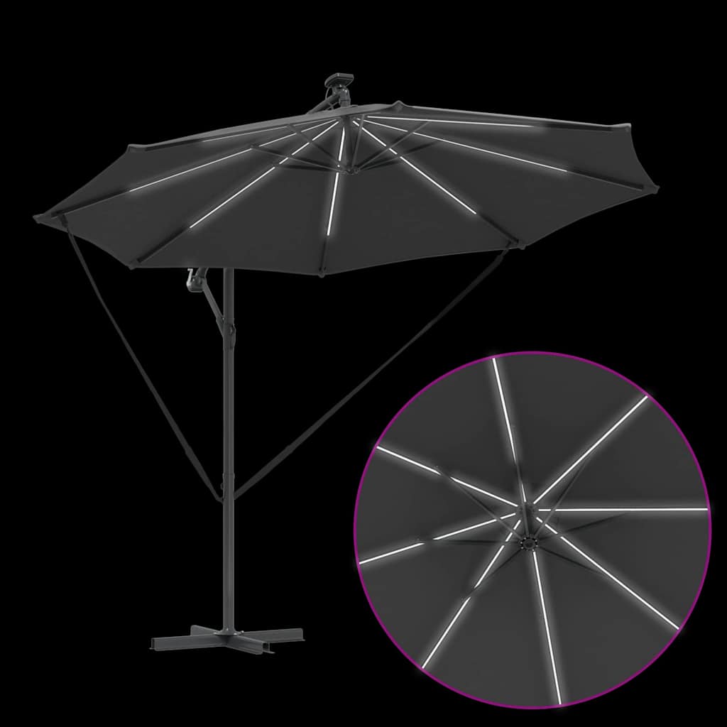 Parasoll Antrasitt 294 x 294 x 248 cm Polyester og aluminium