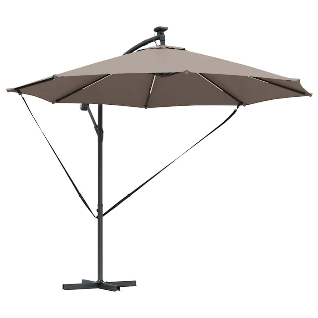 Parasoll Gråbrun 294 x 294 x 248 cm Polyester og aluminium