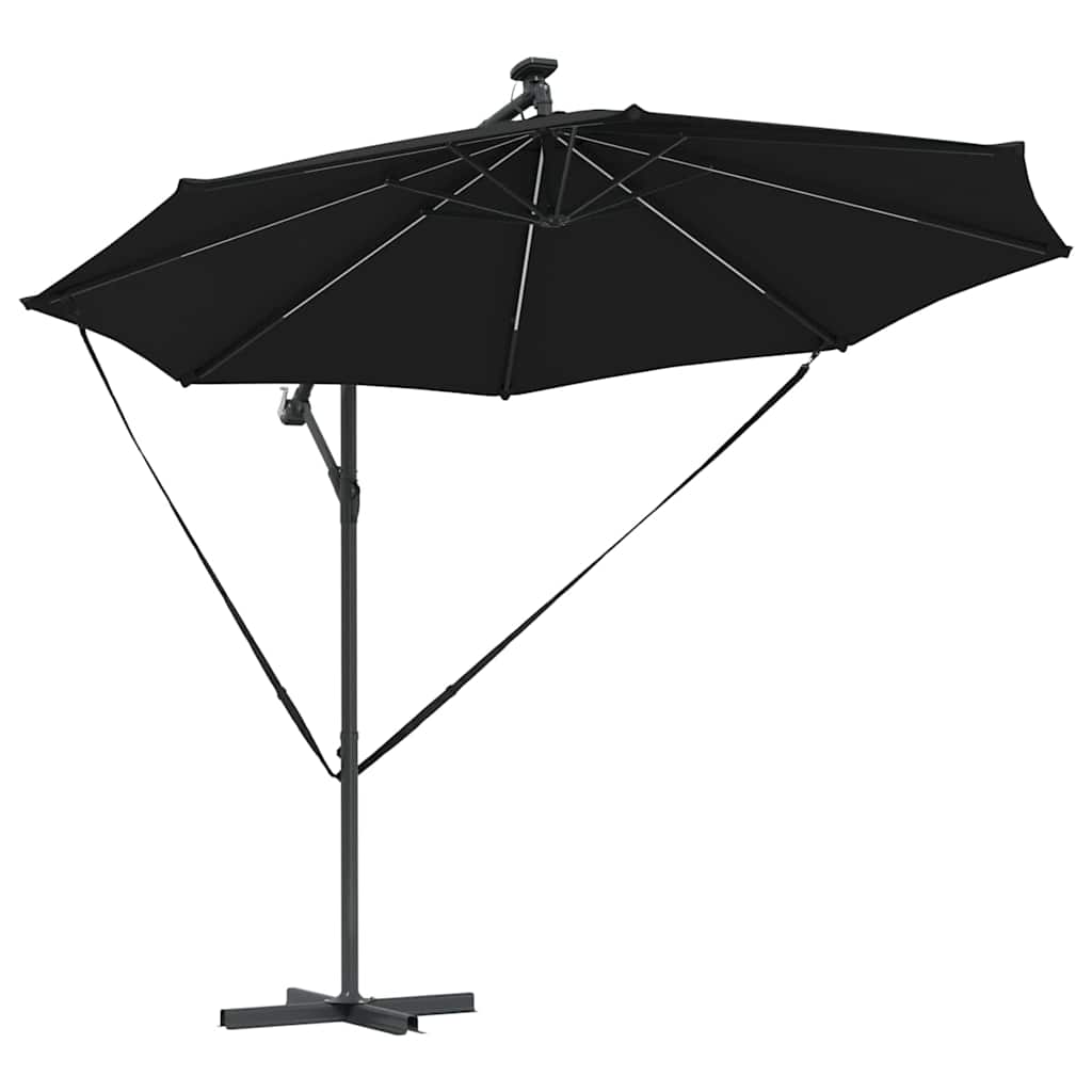 Parasoll 294 x 294 x 248 cm Polyester og aluminium Svart