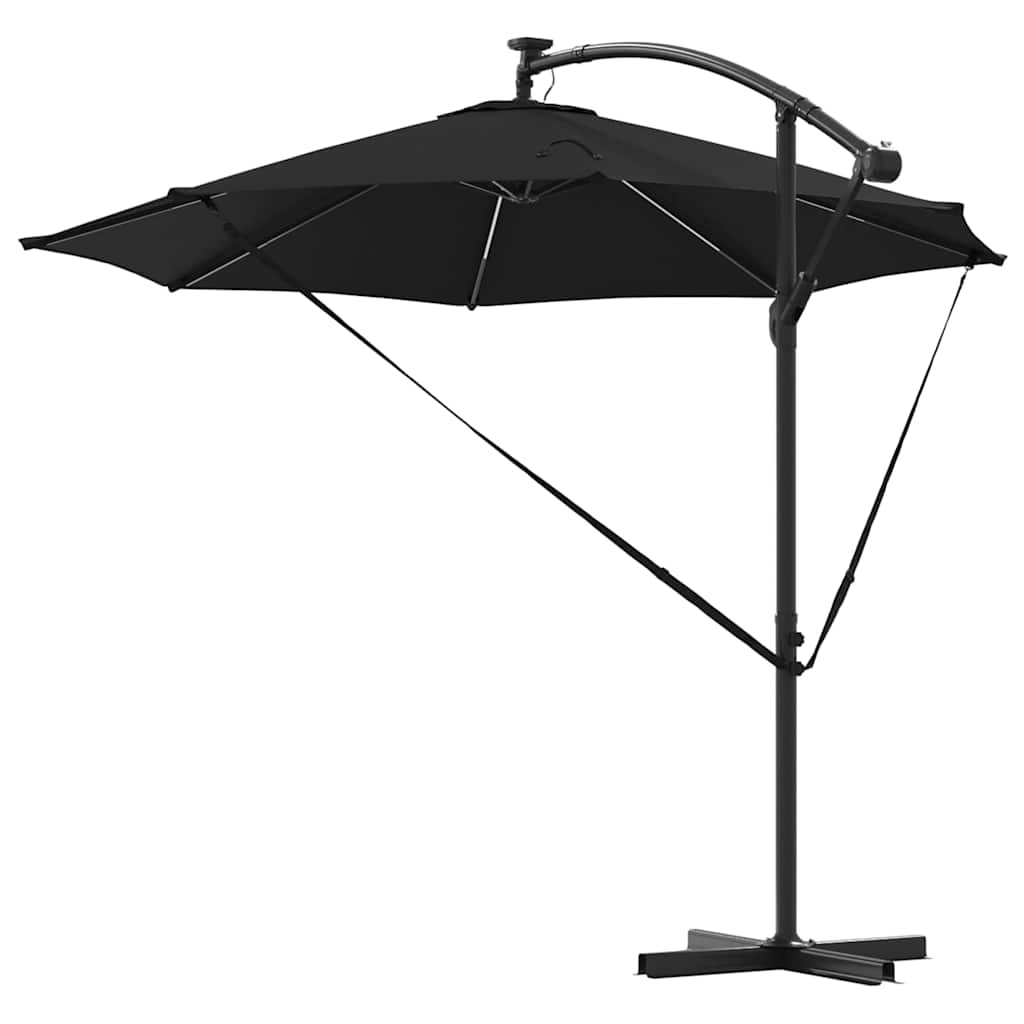 Parasoll 294 x 294 x 248 cm Polyester og aluminium Svart