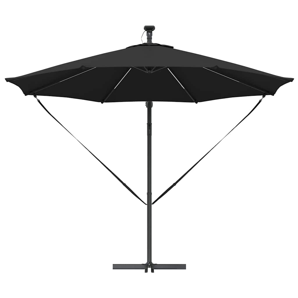 Parasoll 294 x 294 x 248 cm Polyester og aluminium Svart