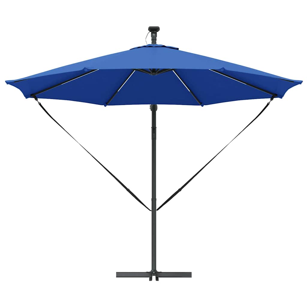 Parasoll 294 x 294 x 248 cm Polyester og aluminium Azurblå