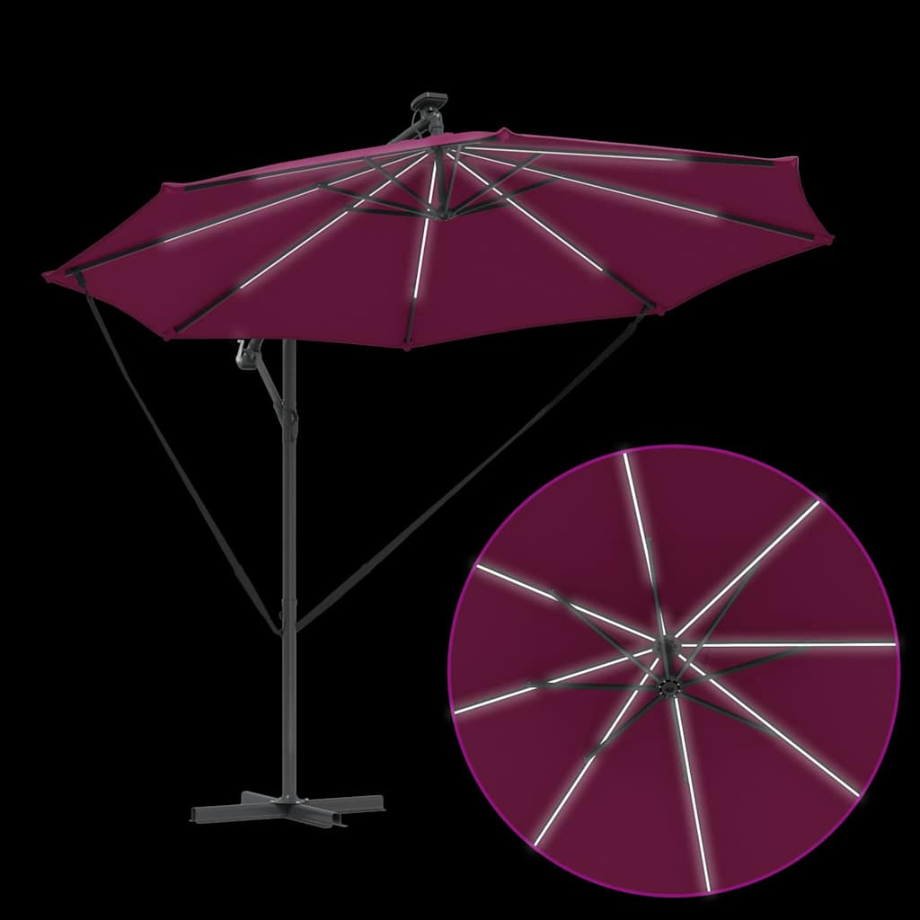 Parasoll Bordeaux Rød 294 x 294 x 248 cm Polyester og aluminium