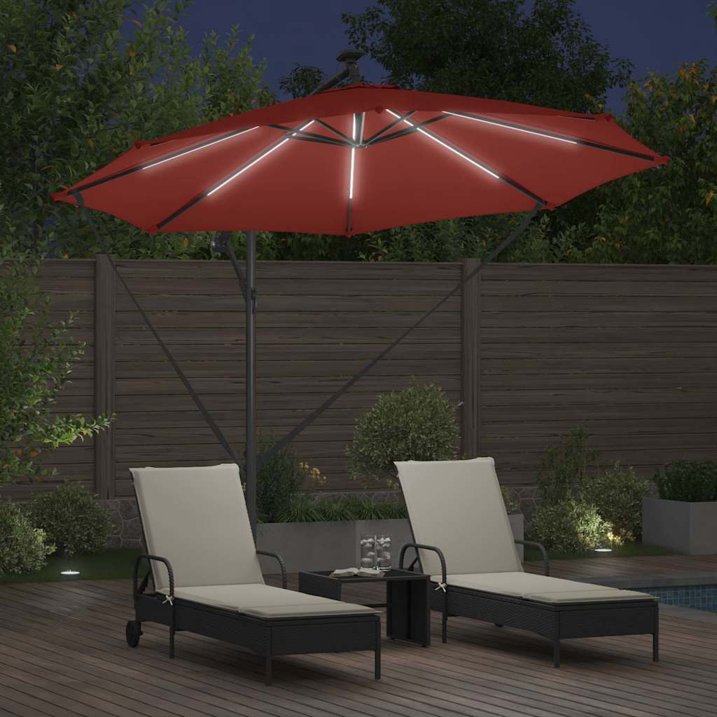 Parasoll Terrakotta 294 x 294 x 248 cm Polyester og aluminium