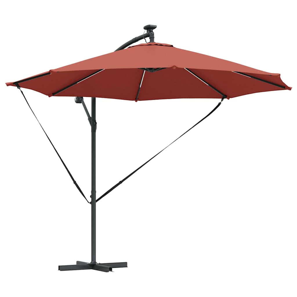 Parasoll Terrakotta 294 x 294 x 248 cm Polyester og aluminium