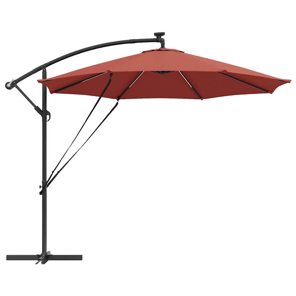 Parasoll Terrakotta 294 x 294 x 248 cm Polyester og aluminium