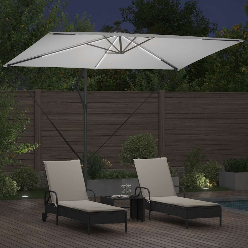 Parasoll sand 294 x 200 x 270 cm Polyester og aluminium