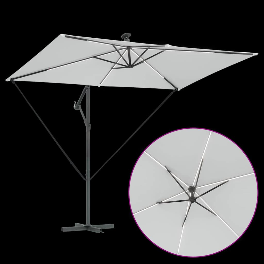 Parasoll sand 294 x 200 x 270 cm Polyester og aluminium