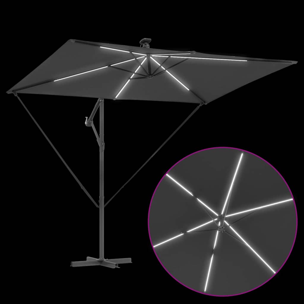 Parasoll Antrasitt 294 x 200 x 270 cm Polyester og aluminium