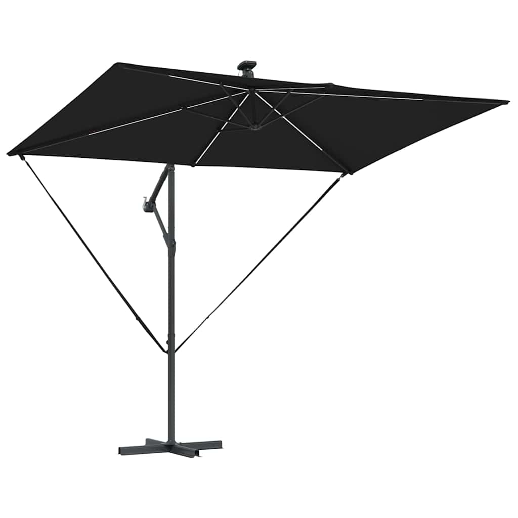 Parasoll Svart 294 x 200 x 270 cm Polyester og aluminium