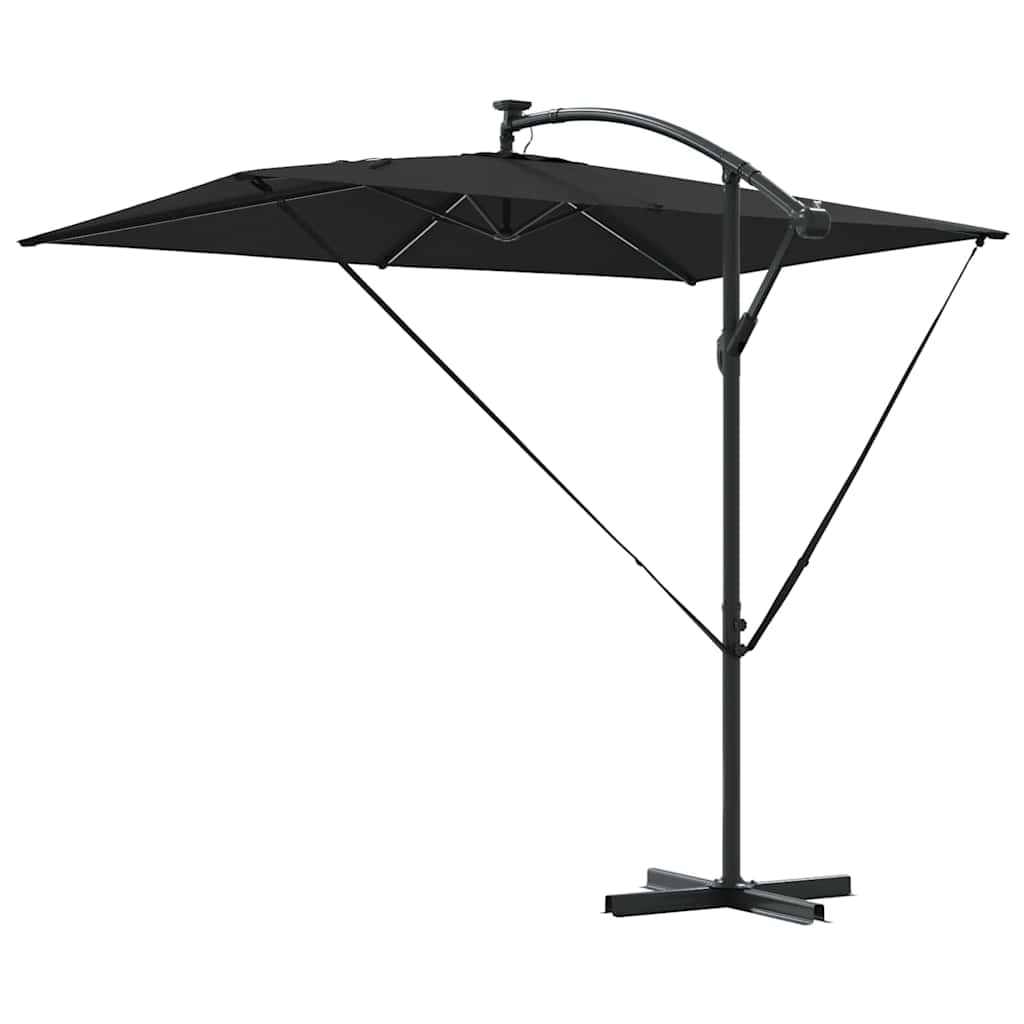 Parasoll Svart 294 x 200 x 270 cm Polyester og aluminium