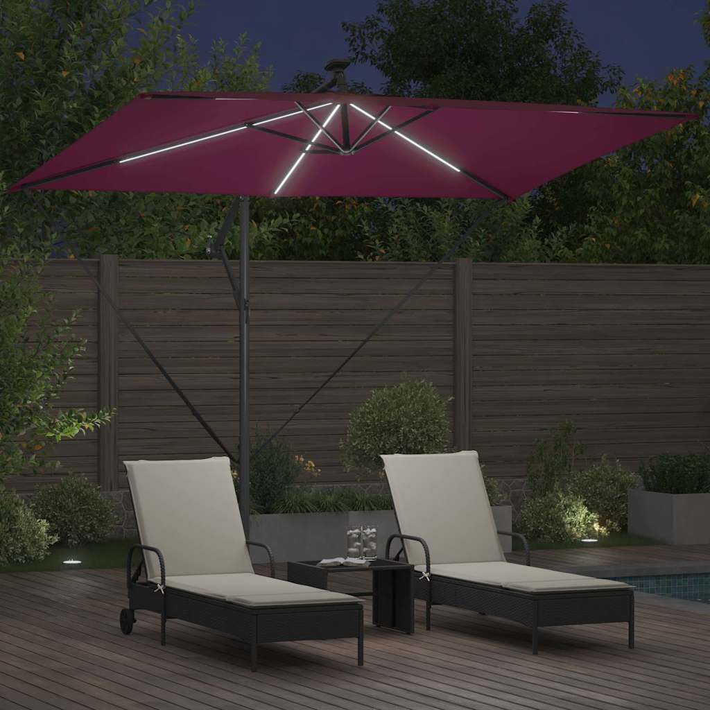 Parasoll Bordeaux Rød 294 x 200 x 270 cm Polyester og aluminium