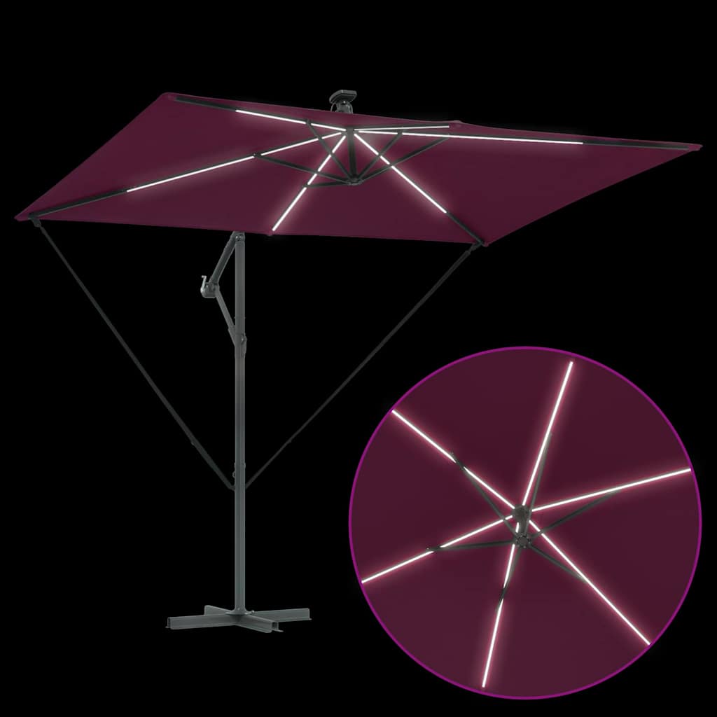Parasoll Bordeaux Rød 294 x 200 x 270 cm Polyester og aluminium