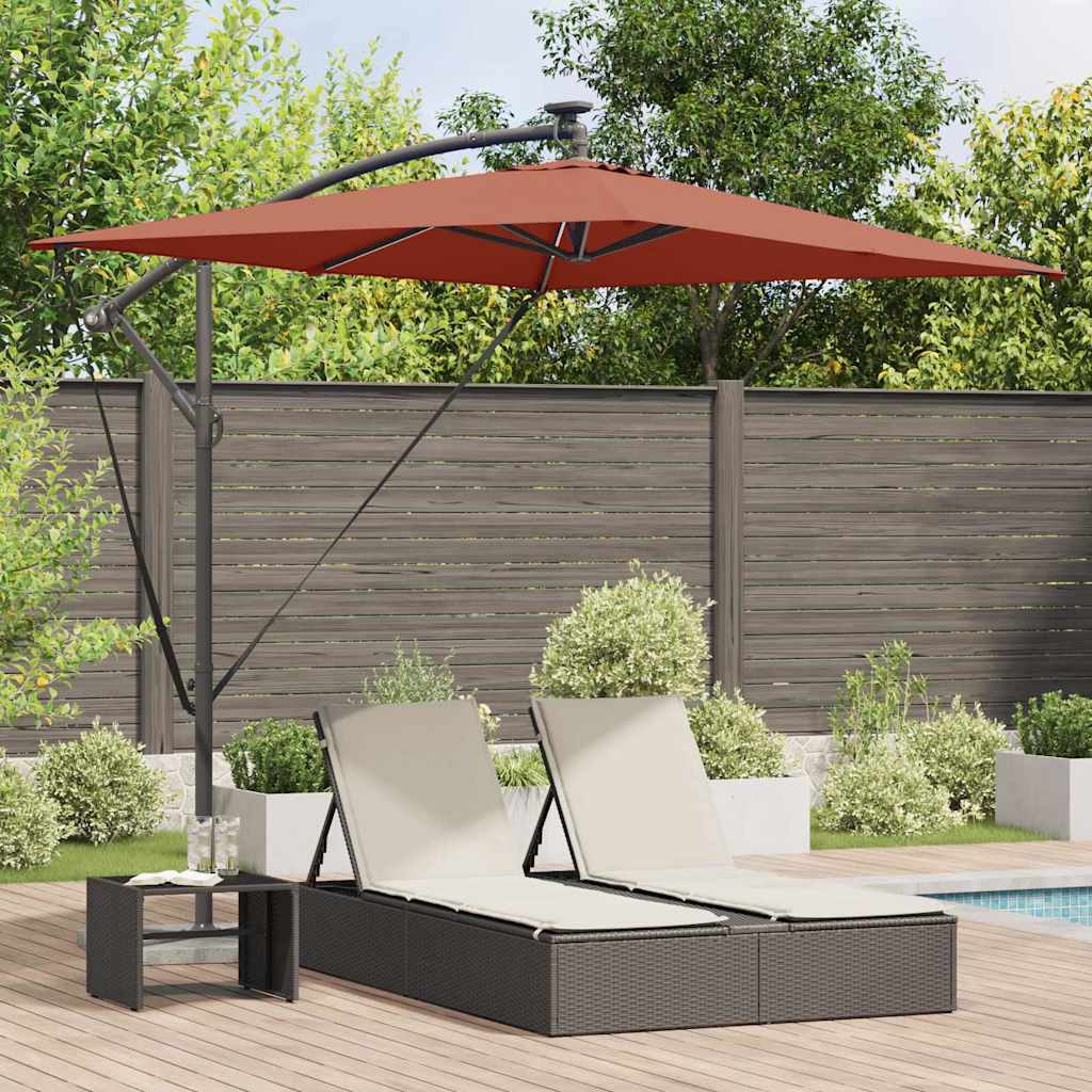 Parasoll Terrakotta 294 x 200 x 270 cm Polyester og aluminium