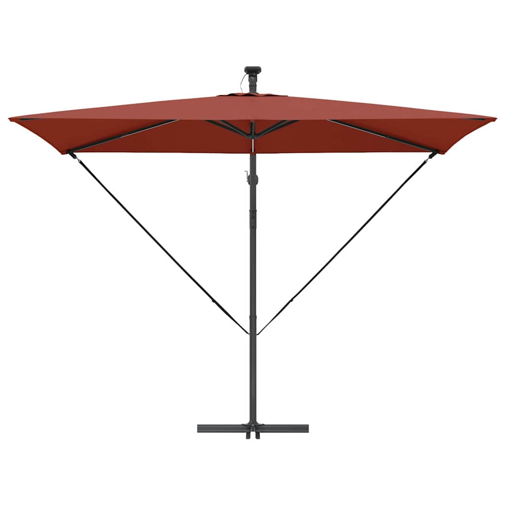 Parasoll Terrakotta 294 x 200 x 270 cm Polyester og aluminium