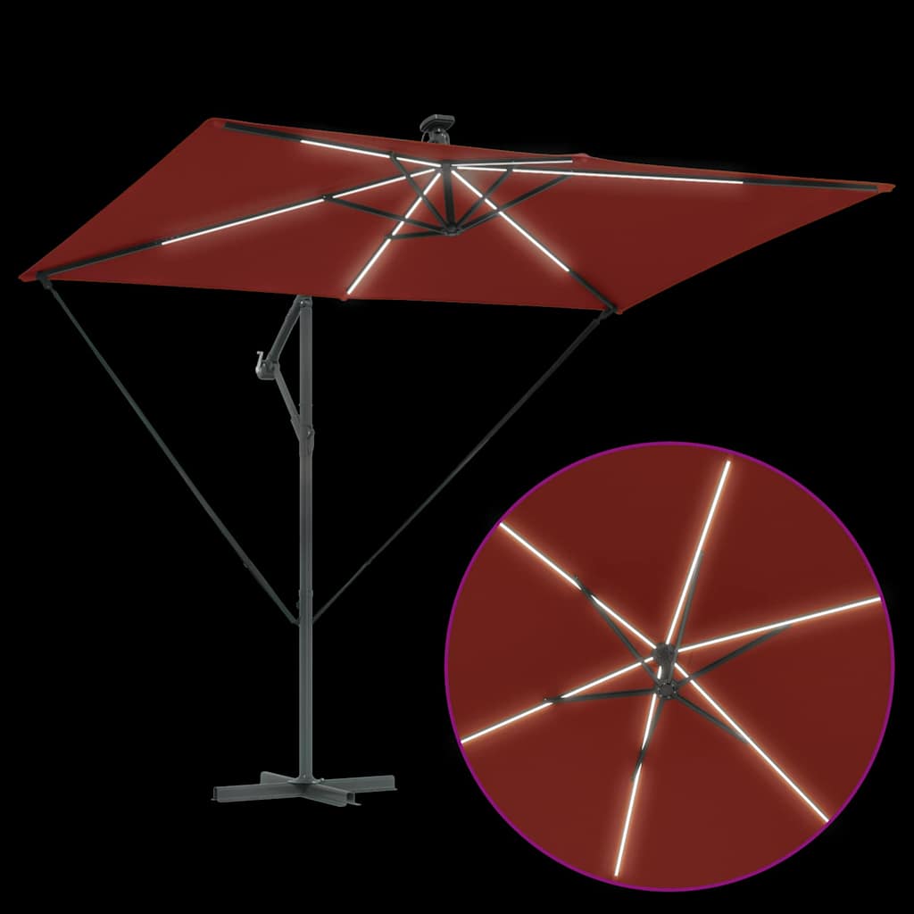 Parasoll Terrakotta 294 x 200 x 270 cm Polyester og aluminium