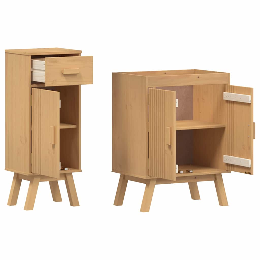 Bathroom Furniture Set med skuff 2 pcs Brun 114 x 43 x 73.5 cm
