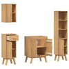 Bathroom Furniture Set med skuff 4 pcs Brun 114 x 43 x 73.5 cm