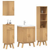 Bathroom Furniture Set med skuff 4 pcs Brun 114 x 43 x 73.5 cm