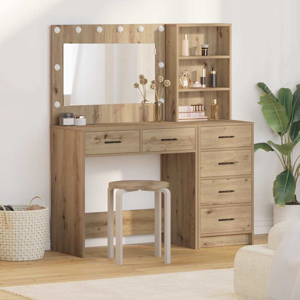 Sminkebord 2 pcs Brun 78.5 x 41 x 135 cm Konstruert tre
