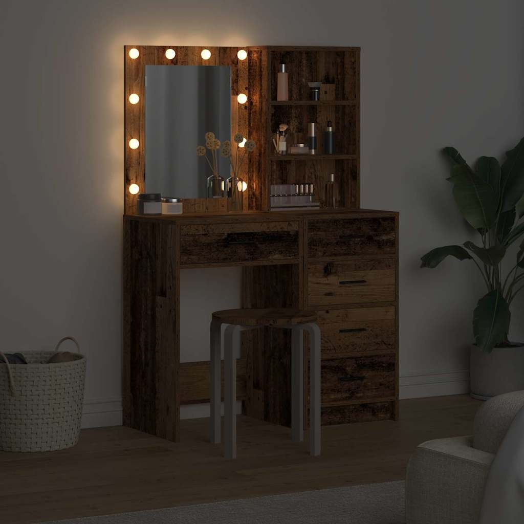 Sminkebord med skuff 2 pcs Brun 50 x 41 x 135 cm Konstruert tre