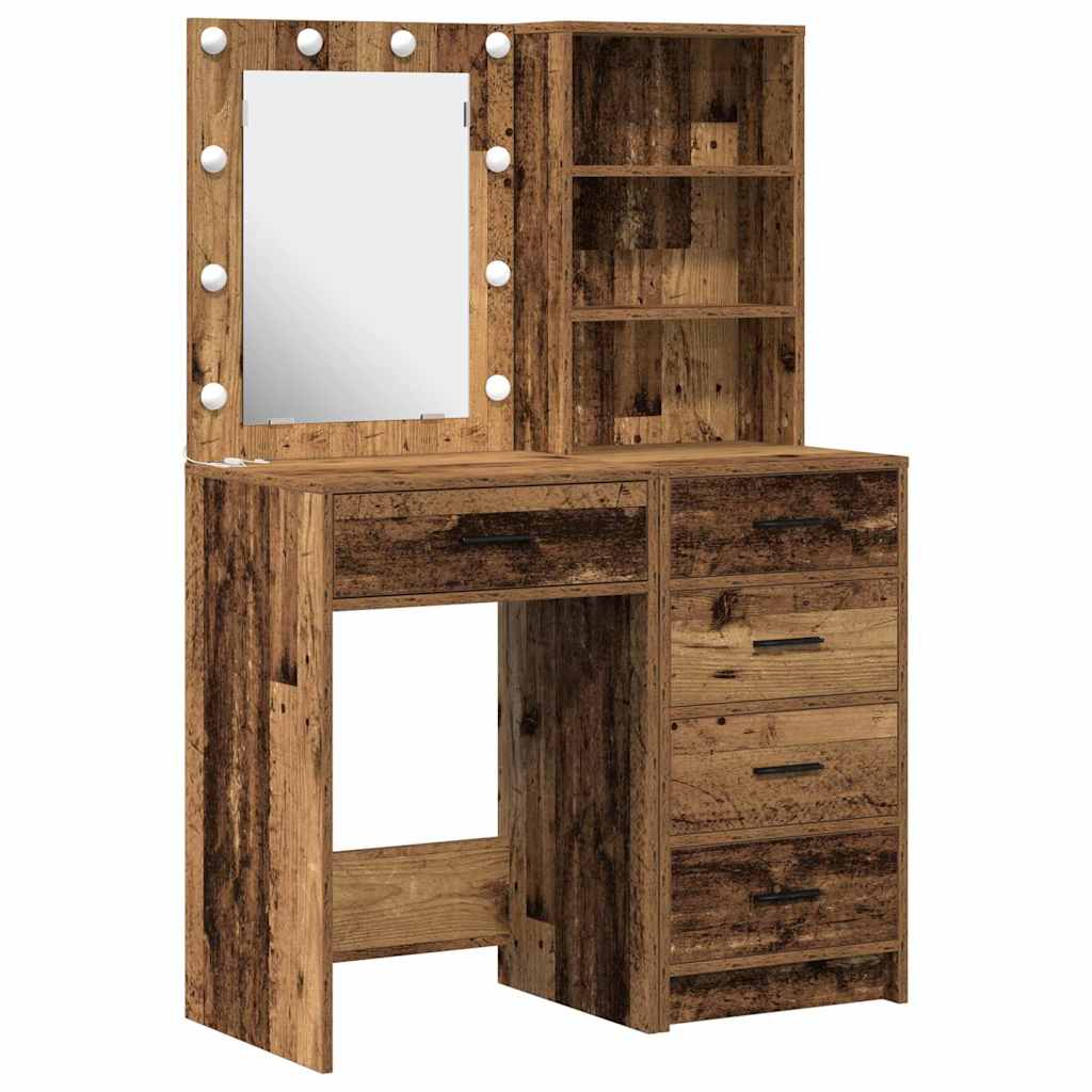 Sminkebord med skuff 2 pcs Brun 50 x 41 x 135 cm Konstruert tre