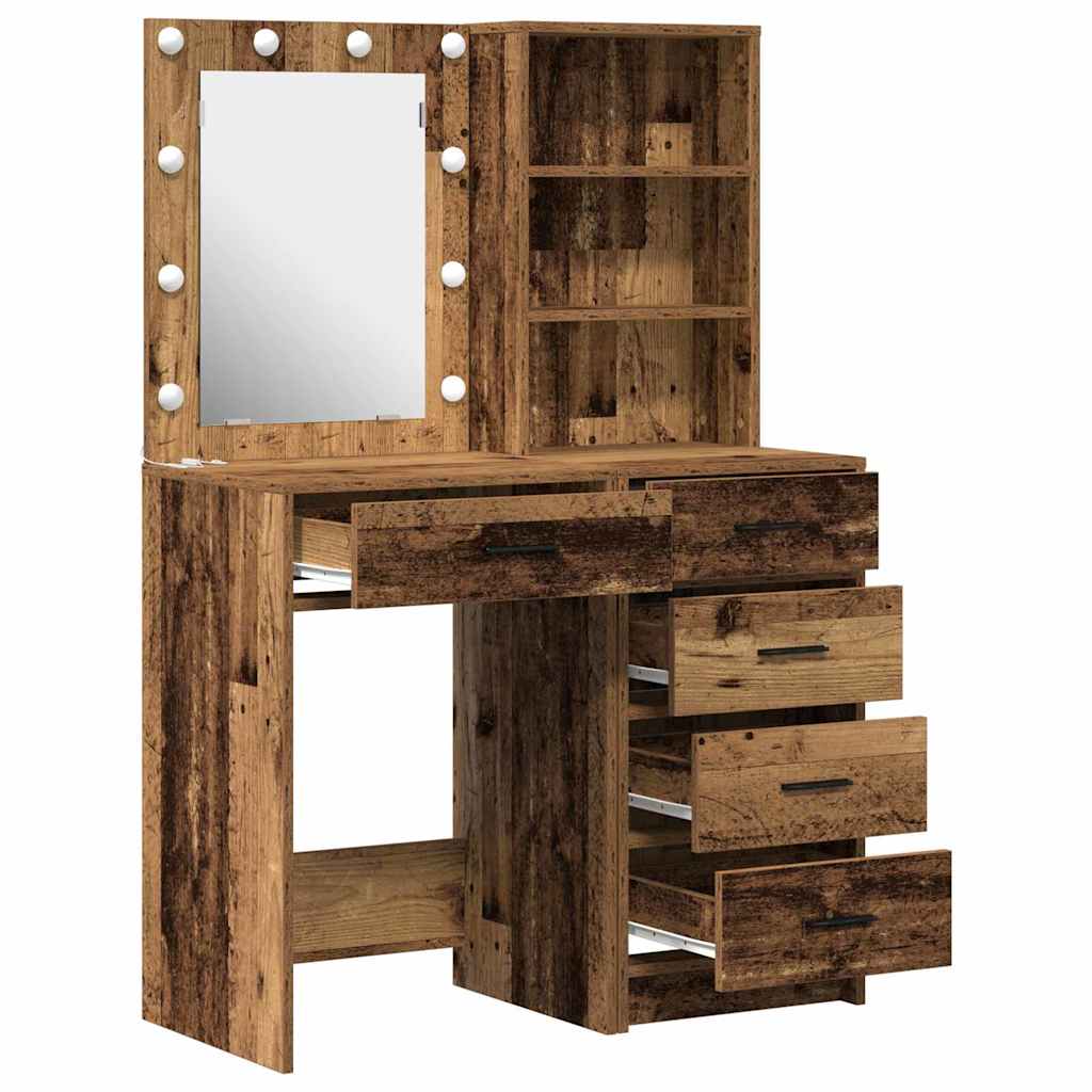 Sminkebord med skuff 2 pcs Brun 50 x 41 x 135 cm Konstruert tre