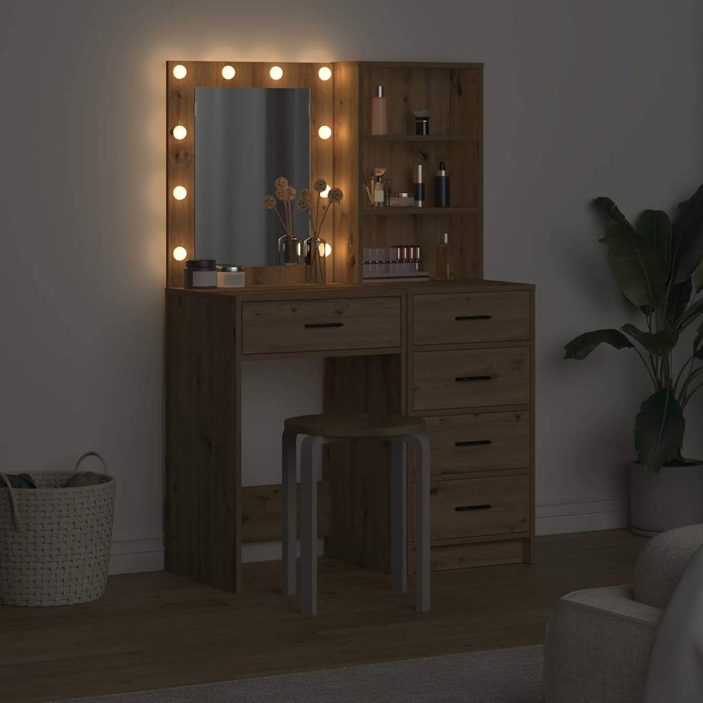 Sminkebord 2 pcs Brun 50 x 41 x 135 cm Konstruert tre