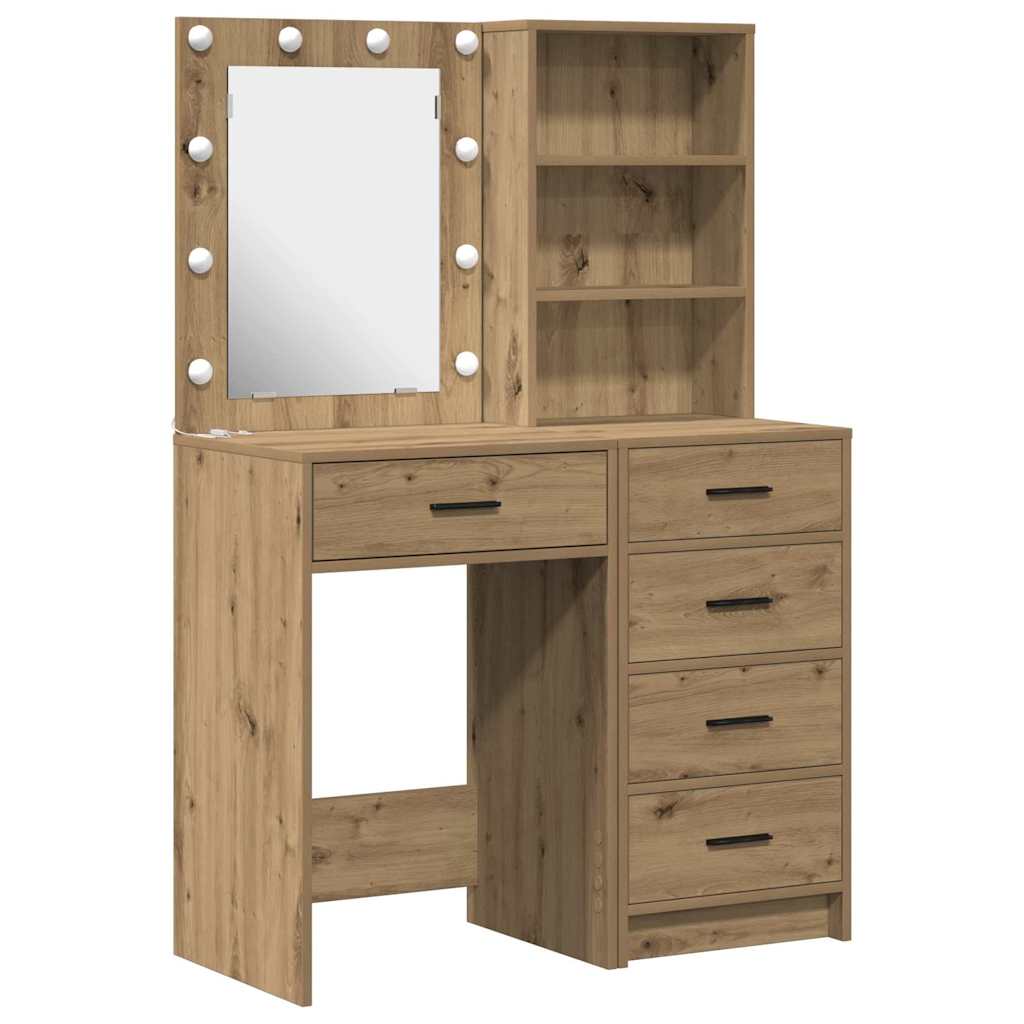 Sminkebord 2 pcs Brun 50 x 41 x 135 cm Konstruert tre
