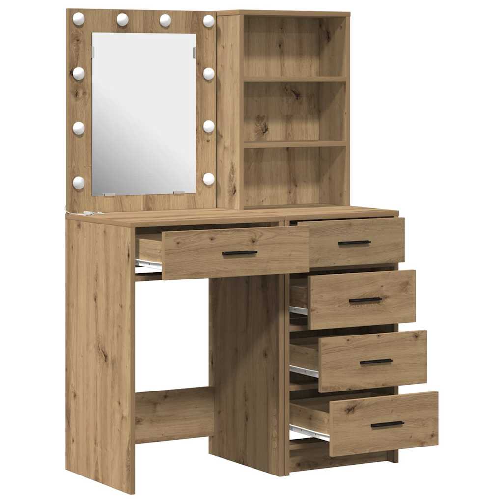 Sminkebord 2 pcs Brun 50 x 41 x 135 cm Konstruert tre