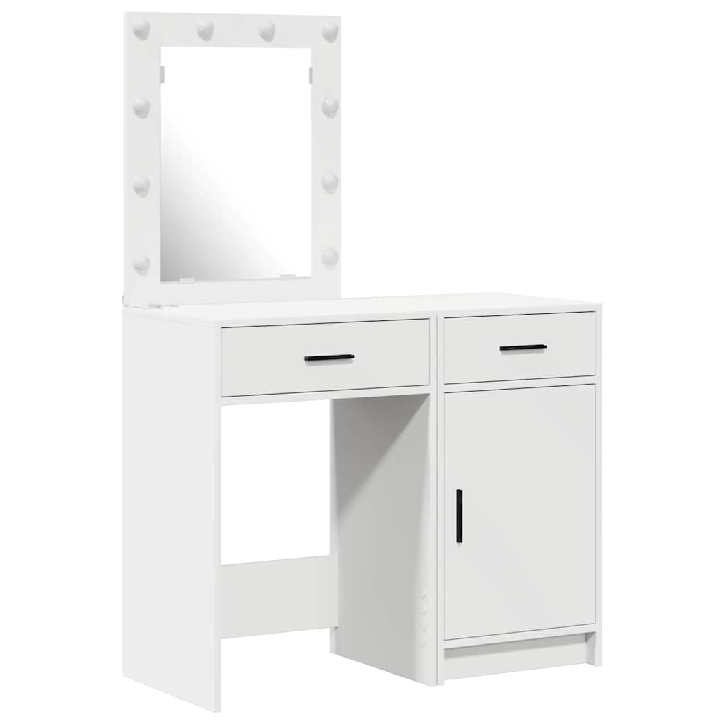 Sminkebord med skuff 2 pcs Hvit 50 x 41 x 135 cm Konstruert tre