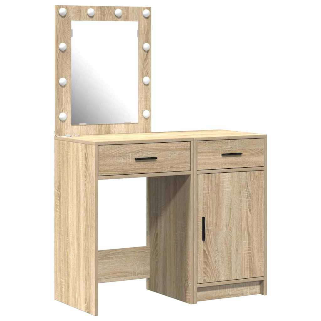 Sminkebord med skuff 2 pcs Brun 50 x 41 x 135 cm Konstruert tre