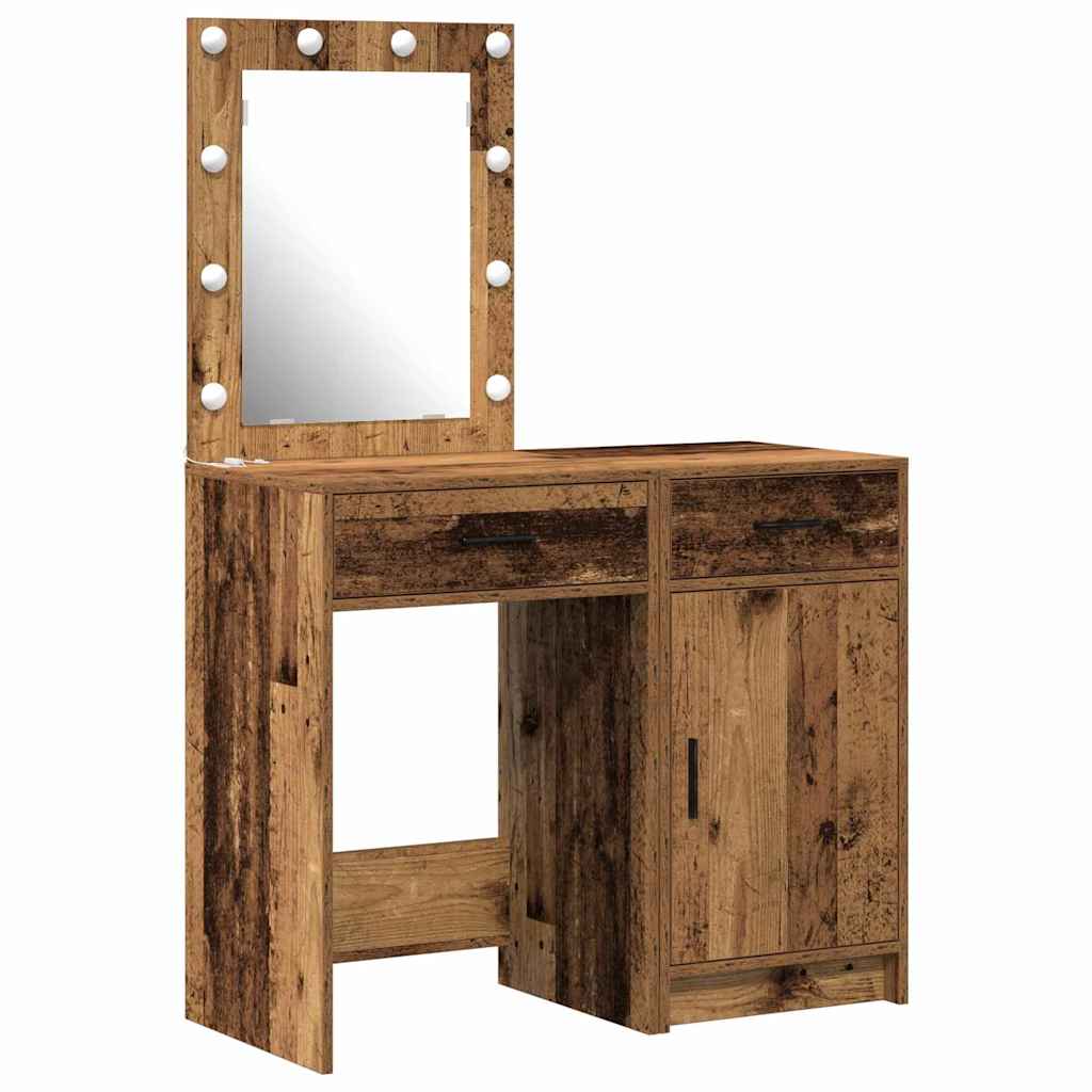 Sminkebord med skuff 2 pcs Brun 50 x 41 x 135 cm Konstruert tre