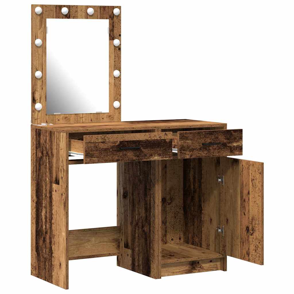 Sminkebord med skuff 2 pcs Brun 50 x 41 x 135 cm Konstruert tre
