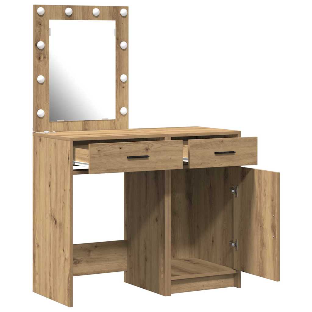 Sminkebord med skuff 2 pcs Brun 50 x 41 x 135 cm Konstruert tre
